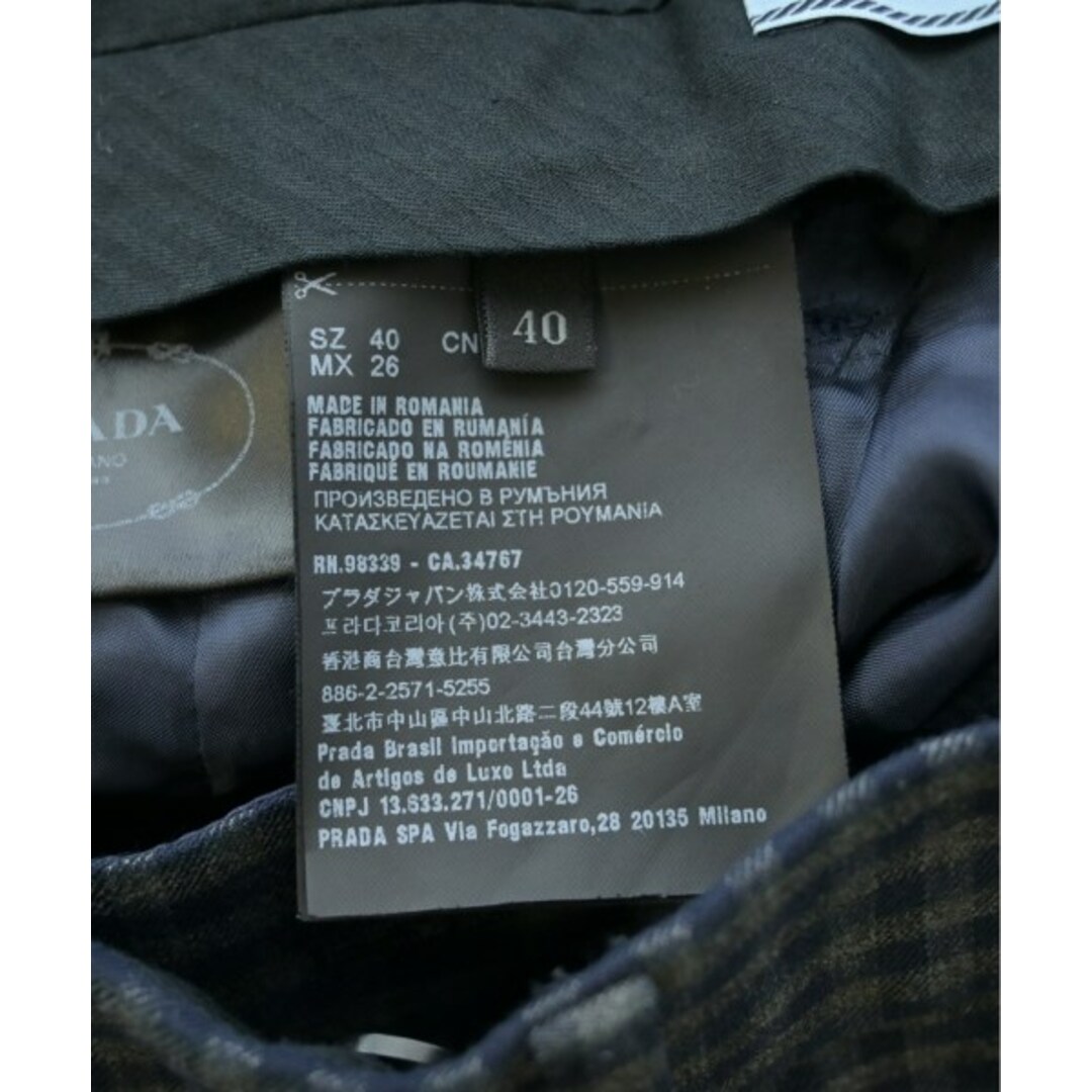 PRADA - PRADA プラダ スラックス 40(M位) 紺xグレー(チェック PRADA - PRADA プラダ スラックス 40(M位) 紺xグレー(チェック
