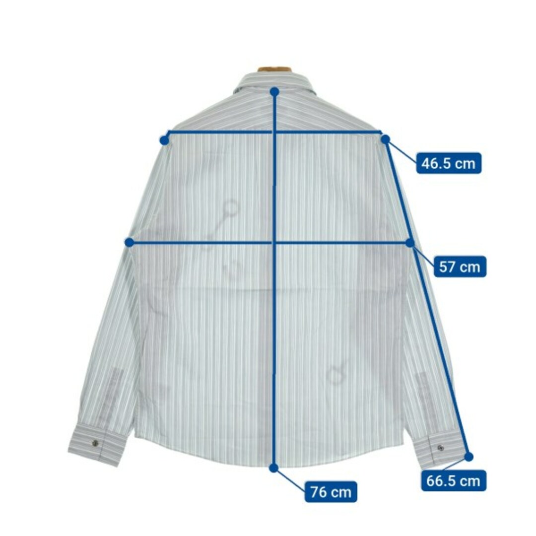 HERMES - HERMES カジュアルシャツ 40(L位) グレーx白x青等 HERMES - HERMES カジュアルシャツ 40(L位) グレーx白x青等