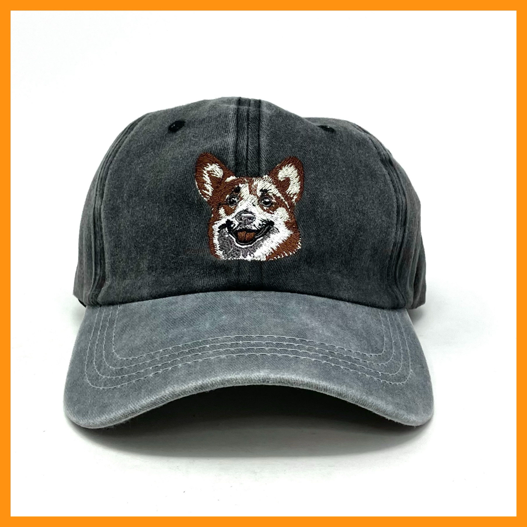 ⭐︎未使用品 刺繍 ベースボール キャップ コーギー 犬 動物 アニマル 古着 メンズの帽子(キャップ)の商品写真