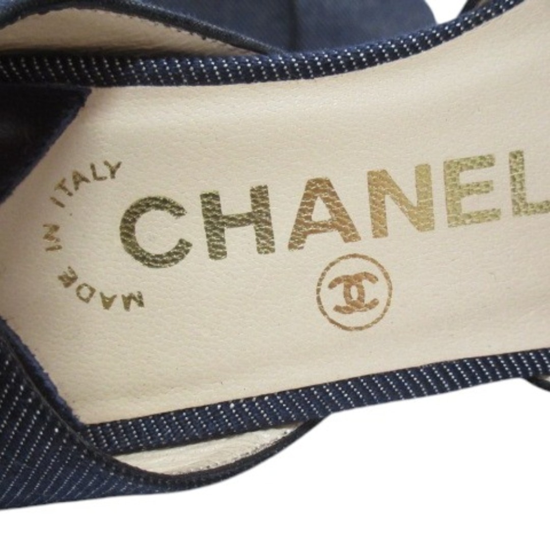 CHANEL - 良品 CHANEL シャネル デニム レースアップ ライン CHANEL - 良品 CHANEL シャネル デニム レースアップ ライン