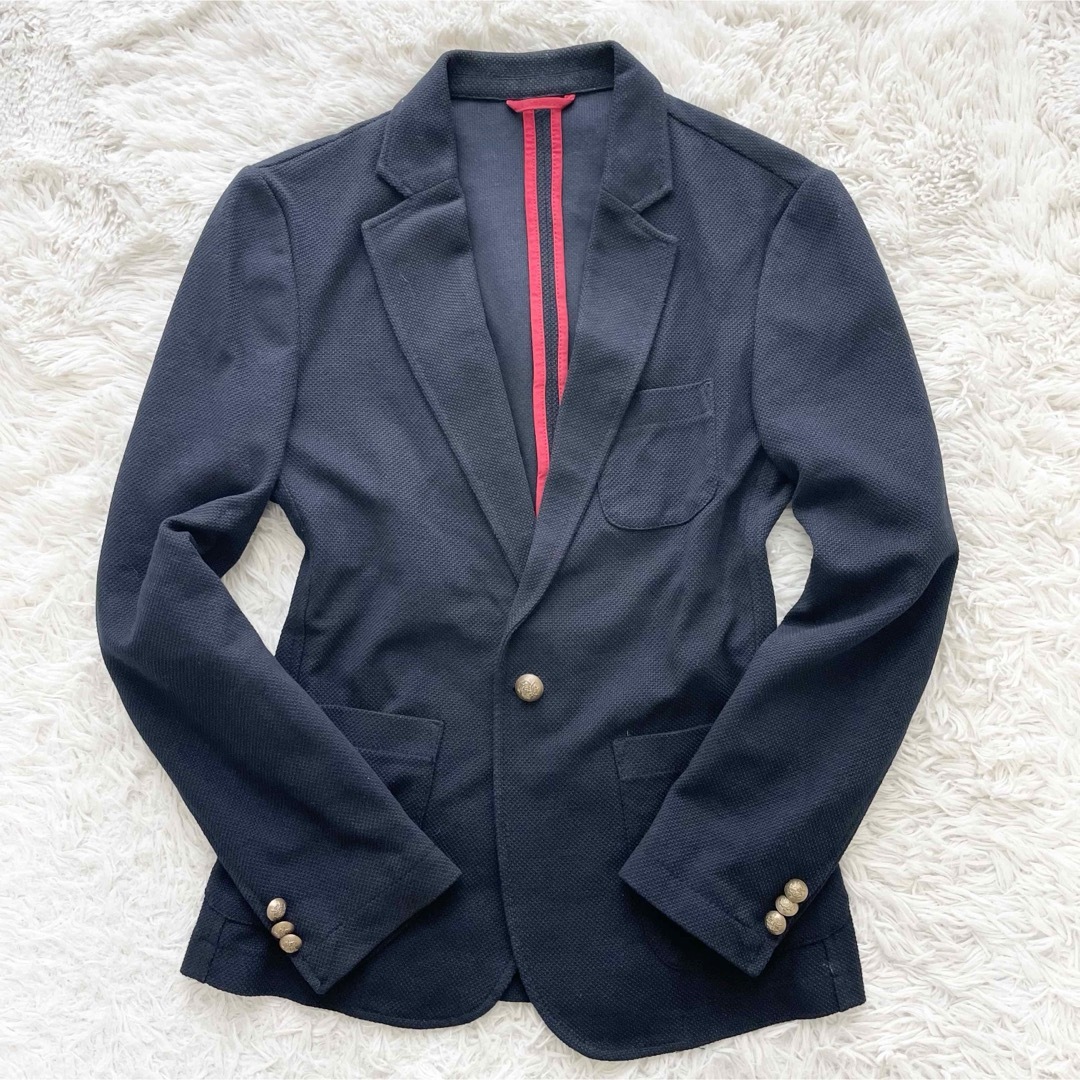 ZARA - ZARA テーラードジャケット ネイビー 背抜き 金ボタン ZARA - ZARA テーラードジャケット ネイビー 背抜き 金ボタン