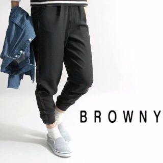 ウィゴー(WEGO)の★BROWNY★サイドライン ジョガーパンツ // ブラック wego(カジュアルパンツ)