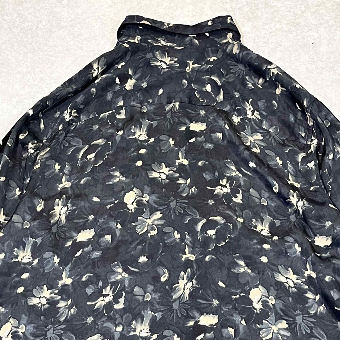 ZARA - ZARA ザラ 花柄 デザイン 総柄 レーヨン 長袖シャツ L ZARA - ZARA ザラ 花柄 デザイン 総柄 レーヨン 長袖シャツ L