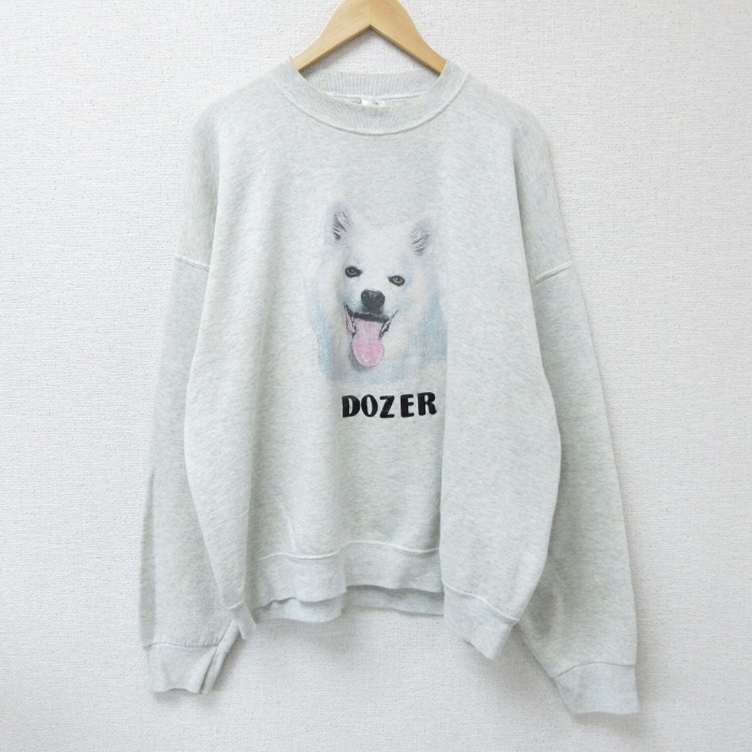 XL☆古着 長袖 スウェット メンズ 90年代 90s DOZER 犬 大きい XL☆古着 長袖 スウェット メンズ 90年代 90s DOZER 犬 大きい