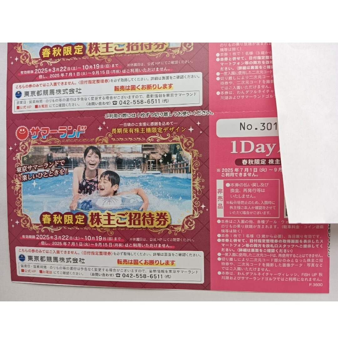 登場! ⭐️東京サマーランド1Dayパス4枚(春秋限定)の通販 nyan's by Others