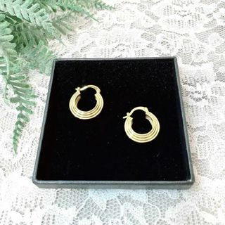 フープピアス レディース 14金メッキ 金属アレルギー ゴールド シンプル(ノーカラージャケット)