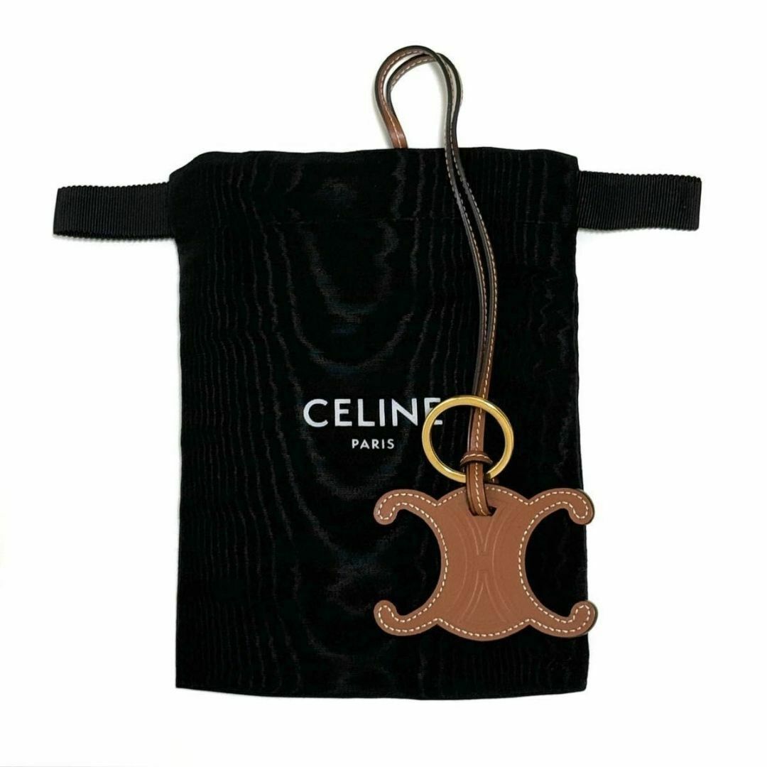 CELINE - セリーヌ キーリング トリオンフ ブラウン 茶 レザー CELINE - セリーヌ キーリング トリオンフ ブラウン 茶 レザー