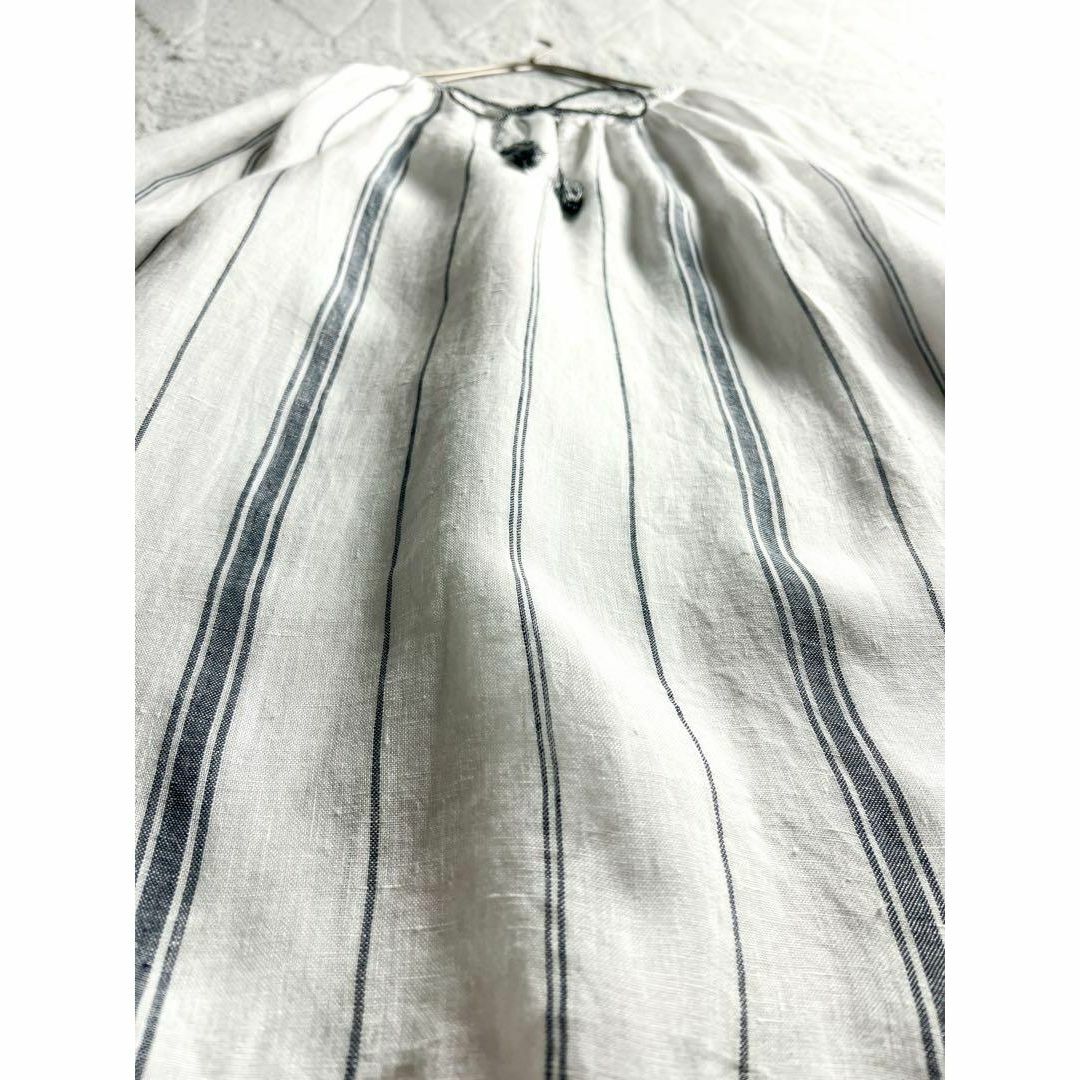 【23区】LIBECOリネン100% タッセル付 刺繍チュニック フレアブラウス 23区】LIBECOリネン100% タッセル付 刺繍チュニック フレア