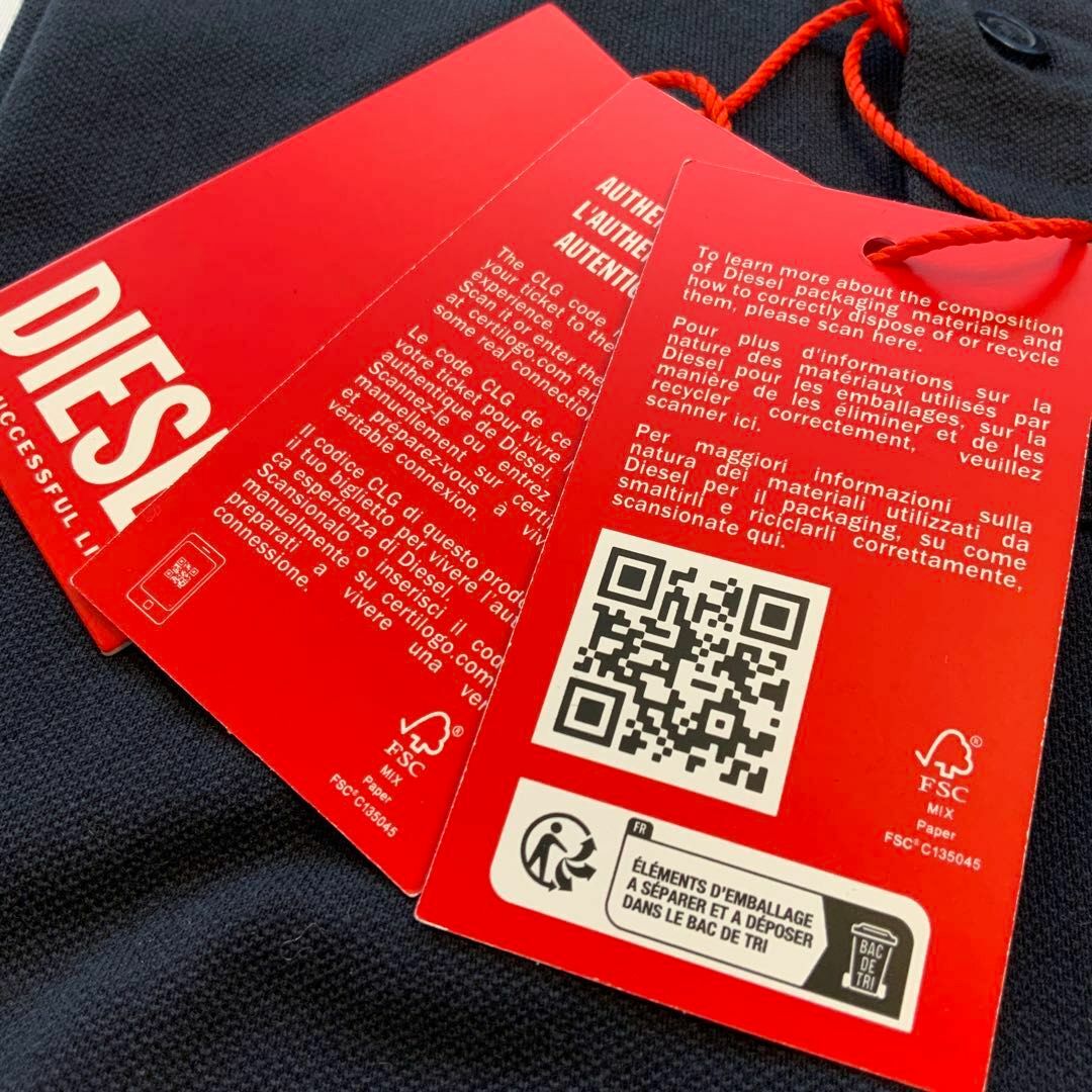 DIESEL(ディーゼル)のDIESEL　T-SMITH-DOVAL　Ａ03820　M　ポロシャツ　ネイビー メンズのトップス(ポロシャツ)の商品写真