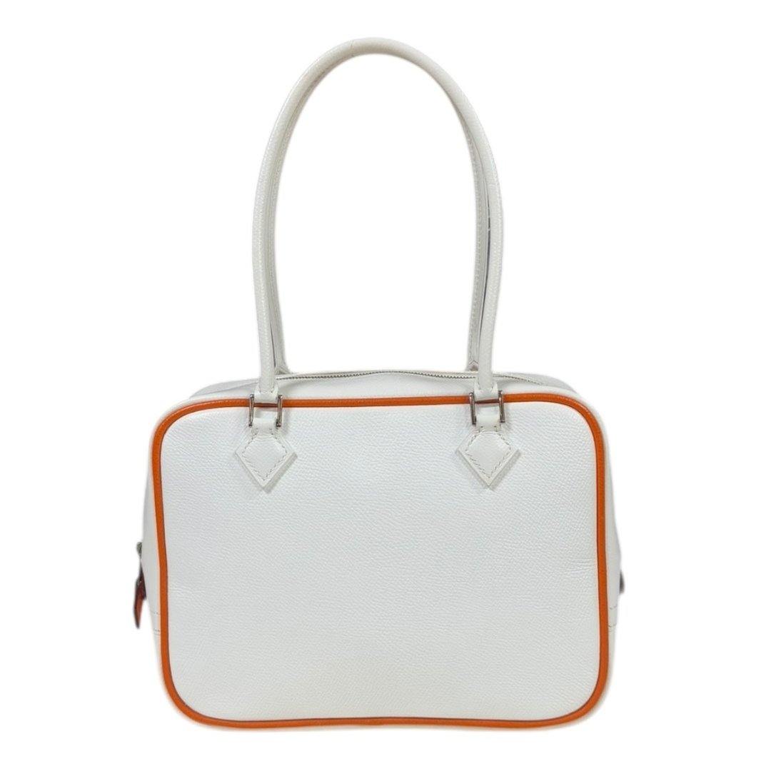 HERMES - エルメス プリュム20 ハンドバッグ レザー ホワイト HERMES - エルメス プリュム20 ハンドバッグ レザー ホワイト