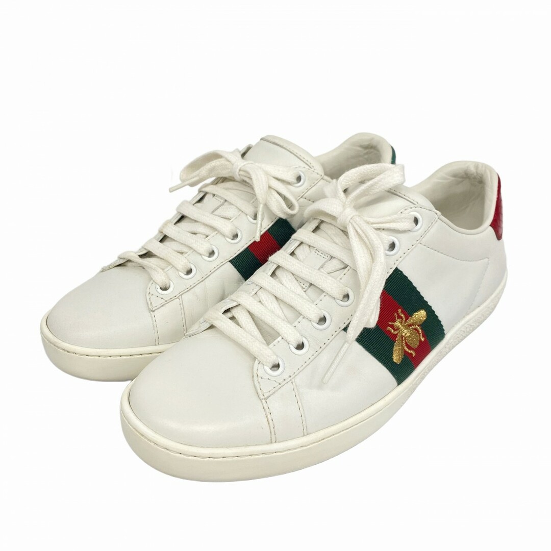 GUCCI - 【5apk0016】グッチ スニーカー 36 ビー ホワイト GUCCI - 【5apk0016】グッチ スニーカー 36 ビー ホワイト