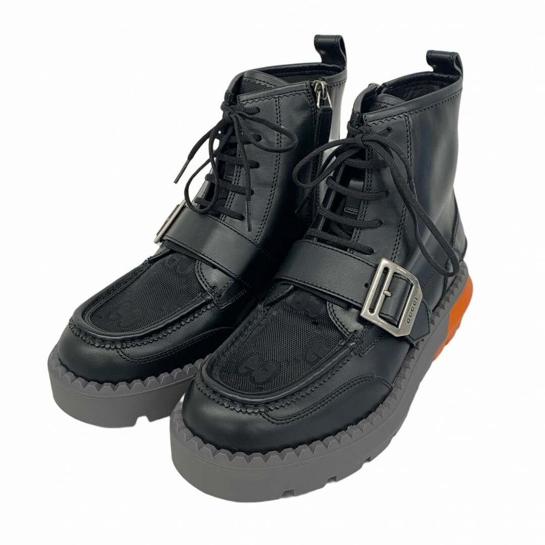 GUCCI - 【5apk0021】グッチ ブーツ 7.5 ブラック レザー【中古 GUCCI - 【5apk0021】グッチ ブーツ 7.5 ブラック レザー【中古