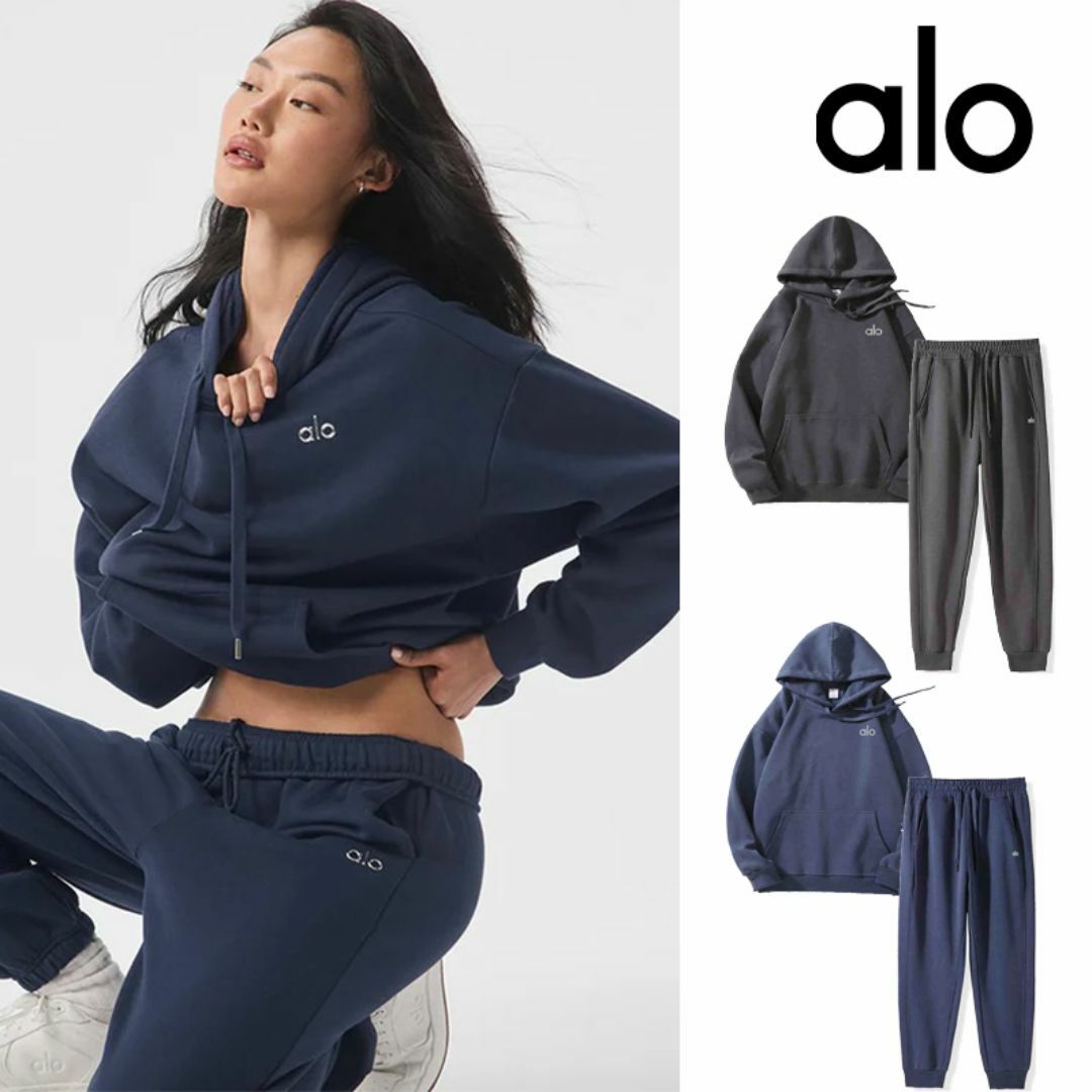 Alo Yoga アロヨガ 上下セット フィットネス ウェア パーカー+ Alo Yoga アロヨガ 上下セット フィットネス ウェア パーカー+