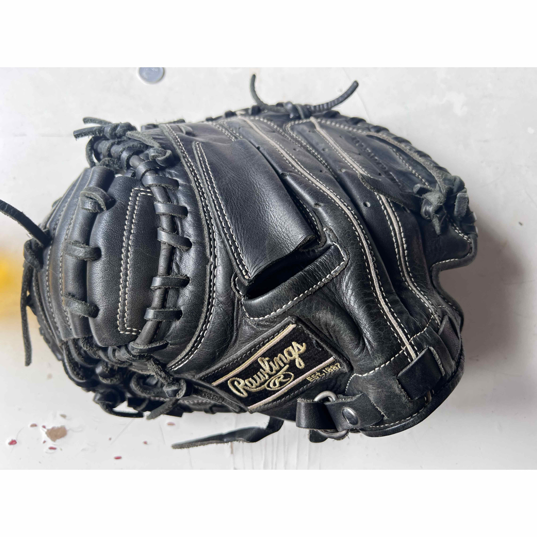 Rawlings - 少年軟式左用キャッチャーミットローリングス黒の Rawlings - 少年軟式左用キャッチャーミットローリングス黒の