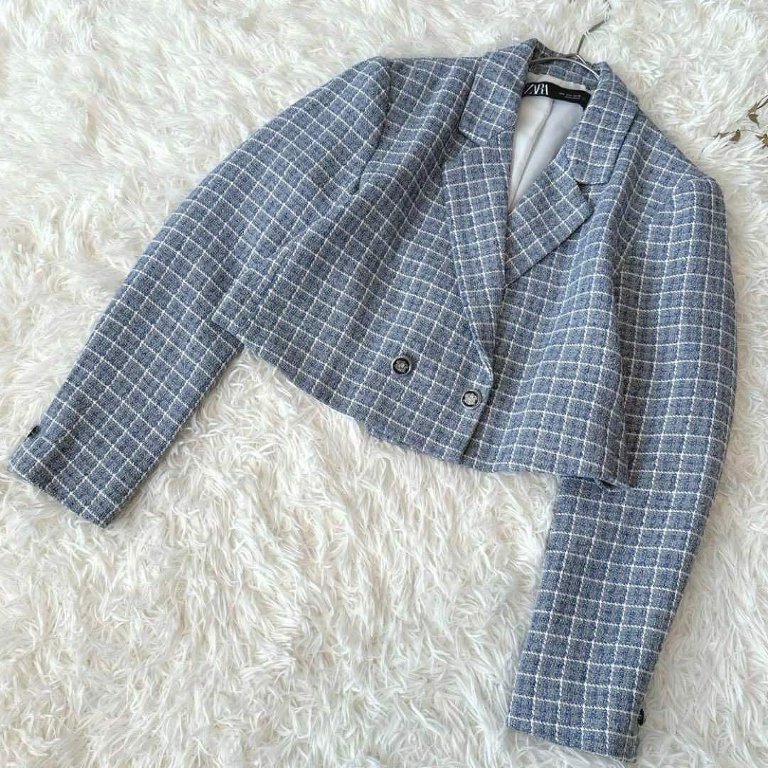 ZARA - 未使用級 ZARA♡テクスチャー クロップド ブレザー ZARA - 未使用級 ZARA♡テクスチャー クロップド ブレザー