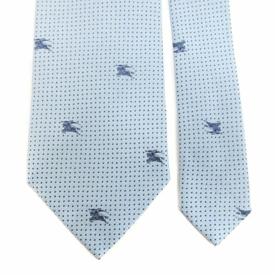 BURBERRY - バーバリー BURBERRY ネクタイ 総柄 シルク ブルー BURBERRY - バーバリー BURBERRY ネクタイ 総柄 シルク ブルー