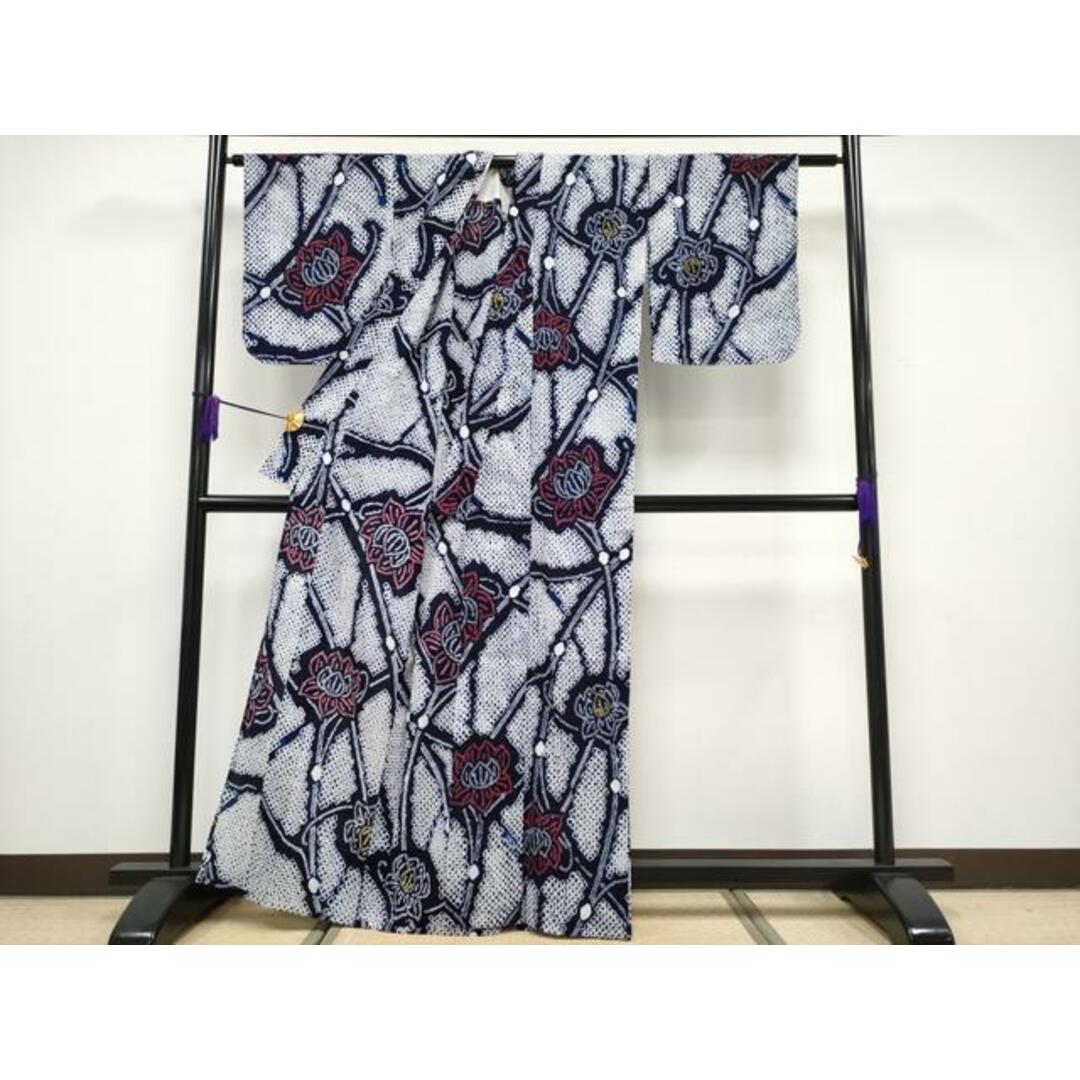 平和屋本店□極上 夏物 浴衣 有松鳴海絞り 枝花文 綿 逸品 未 平和屋本店□極上 夏物 浴衣 有松鳴海絞り 枝花文 綿 逸品 未