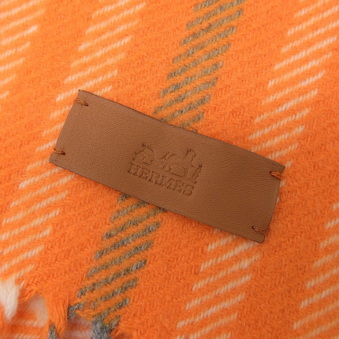 HERMES - エルメス HERMES マフラー カシミヤ オレンジ 中古 新 HERMES - エルメス HERMES マフラー カシミヤ オレンジ 中古 新
