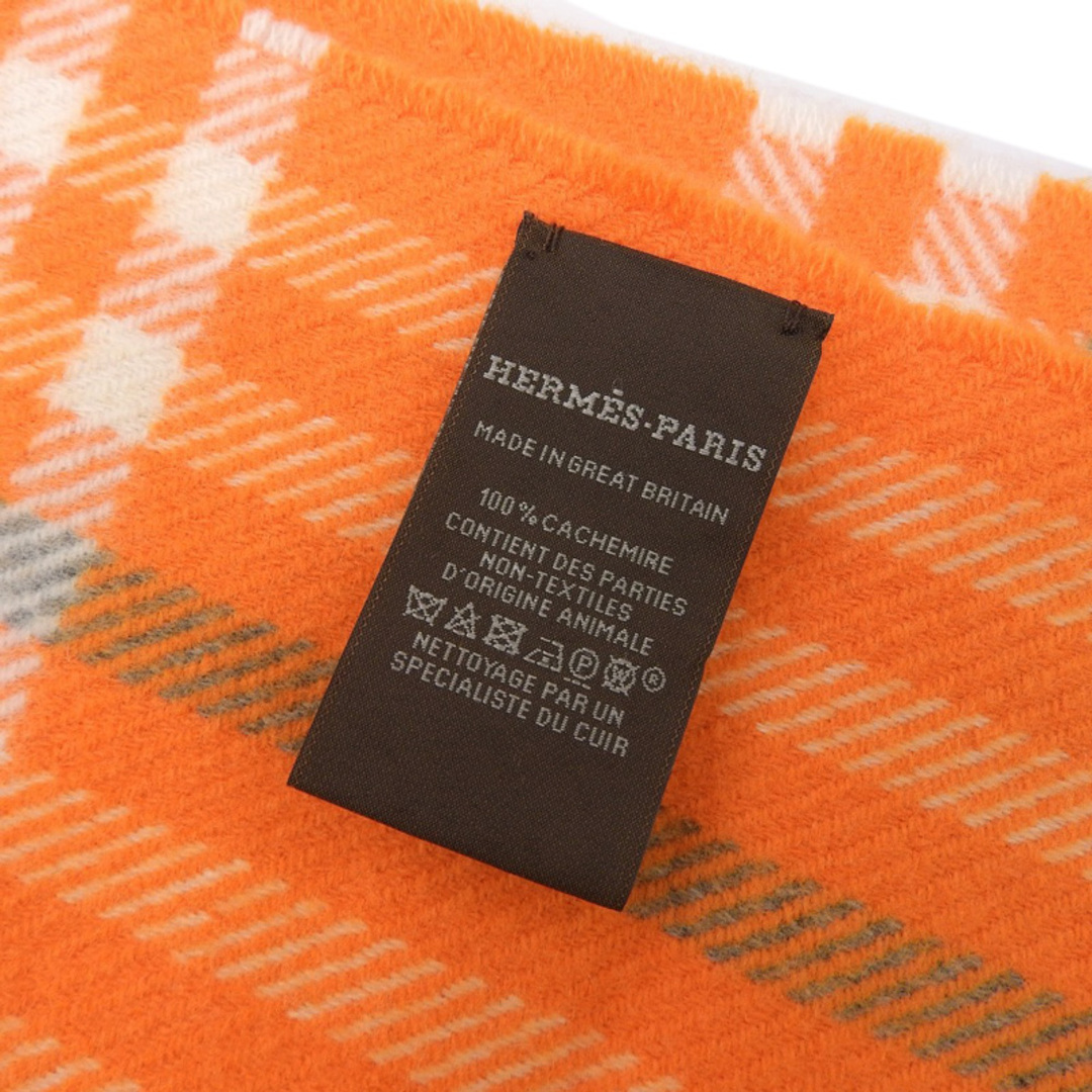 HERMES - エルメス HERMES マフラー カシミヤ オレンジ 中古 新 HERMES - エルメス HERMES マフラー カシミヤ オレンジ 中古 新