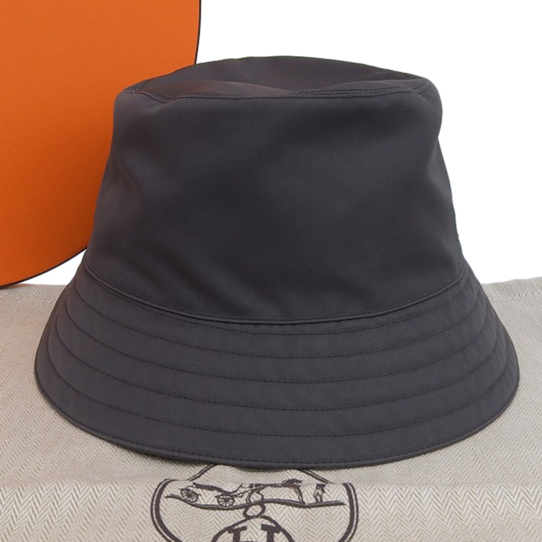 HERMES - エルメス HERMES バケットハット 帽子 ナイロン グレー HERMES - エルメス HERMES バケットハット 帽子 ナイロン グレー