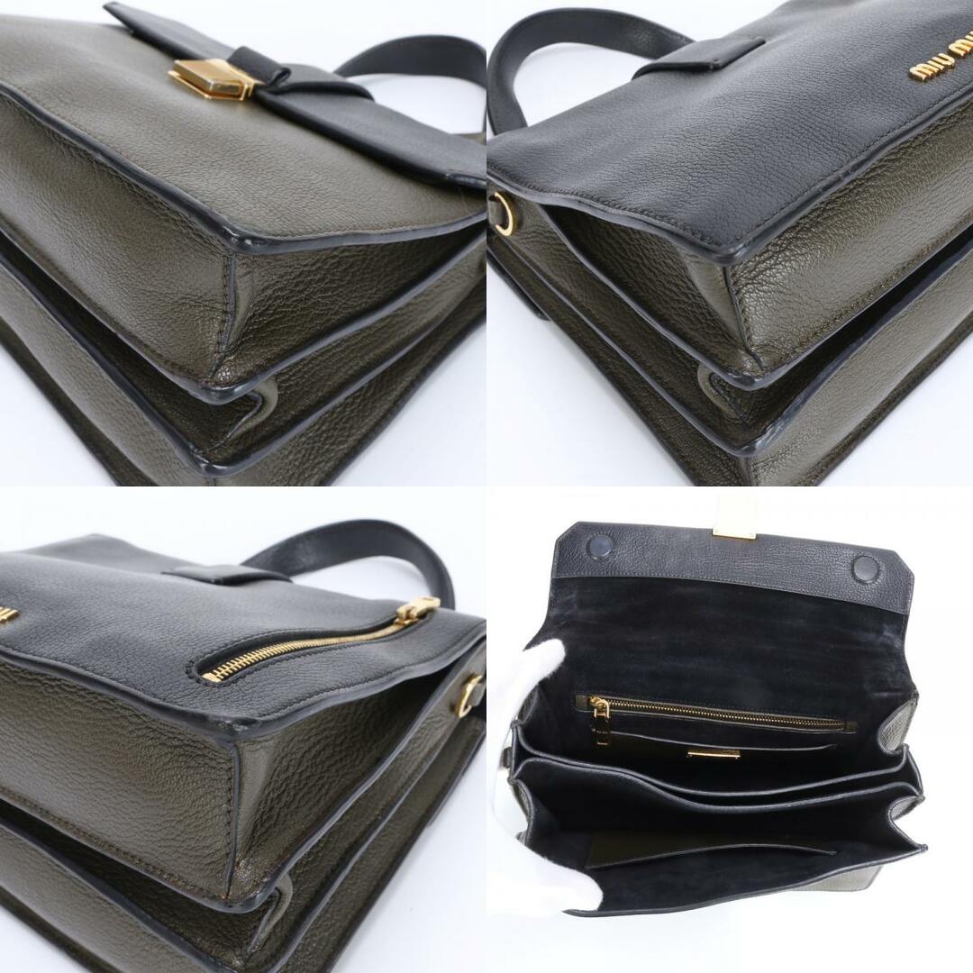 MIU MIU - 美品 ミュウミュウ マドラス バッグ ブラック カーキ MIU MIU - 美品 ミュウミュウ マドラス バッグ ブラック カーキ