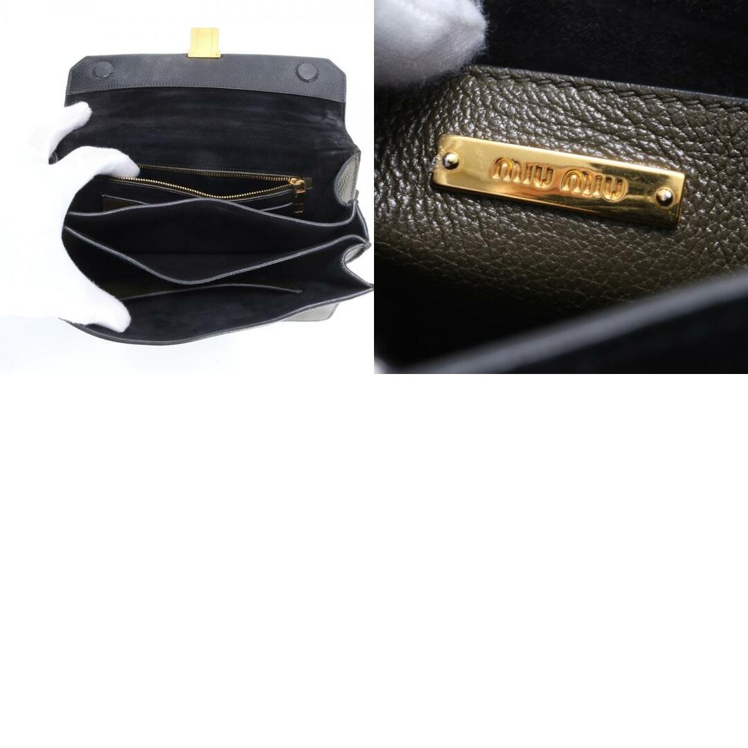 MIU MIU - 美品 ミュウミュウ マドラス バッグ ブラック カーキ MIU MIU - 美品 ミュウミュウ マドラス バッグ ブラック カーキ