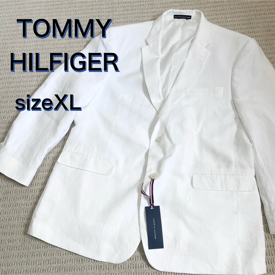 TOMMY HILFIGER - サイズXL トミヒル リネンジャケット きなり白 TOMMY HILFIGER - サイズXL トミヒル リネンジャケット きなり白