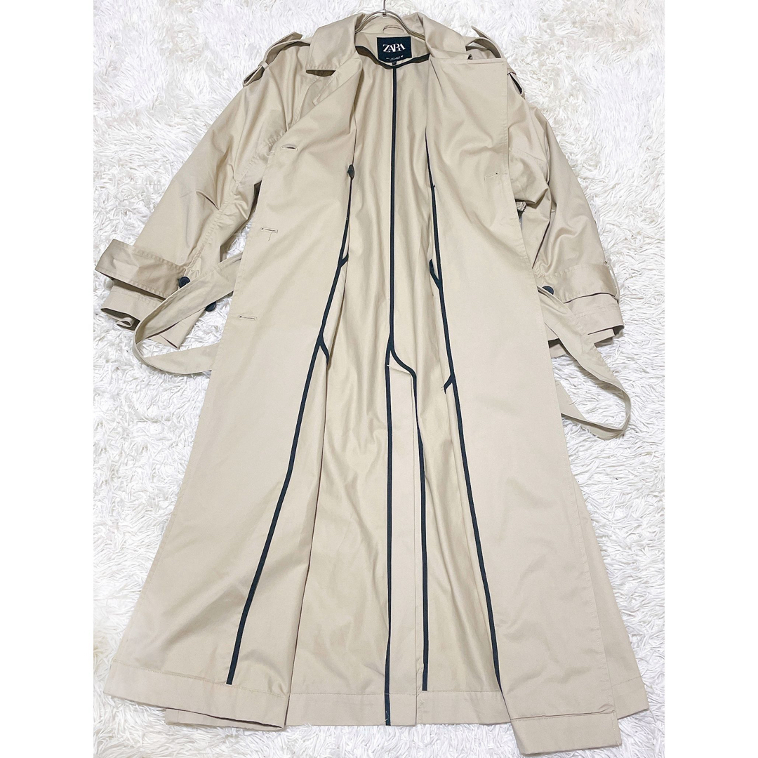 ZARA - ZARA 2024SSエキストラロングトレンチコート Lサイズの ZARA - ZARA 2024SSエキストラロングトレンチコート Lサイズの