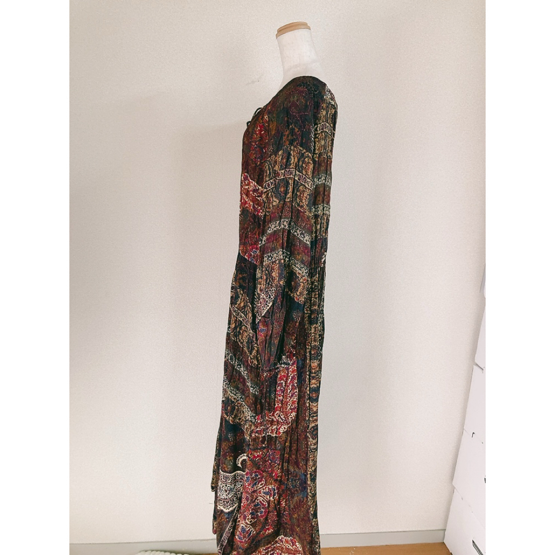 ZARA - 美品希少ZARAザラロングワンピース総柄ベルトゆったり目 ZARA - 美品希少ZARAザラロングワンピース総柄ベルトゆったり目