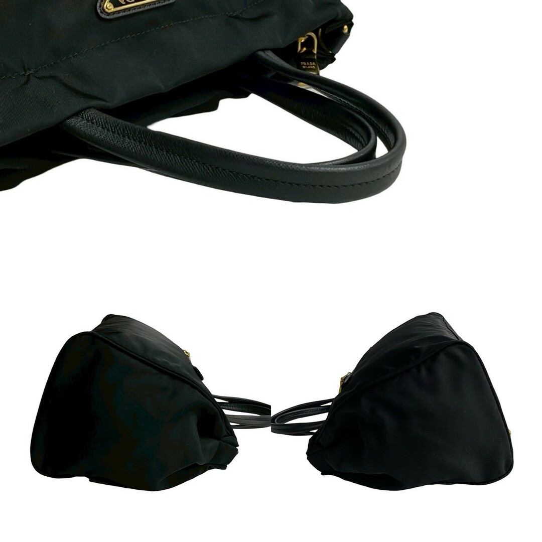 PRADA - 極 美品 PRADA プラダ 三角ロゴ ゴールド 金具 レザー PRADA - 極 美品 PRADA プラダ 三角ロゴ ゴールド 金具 レザー