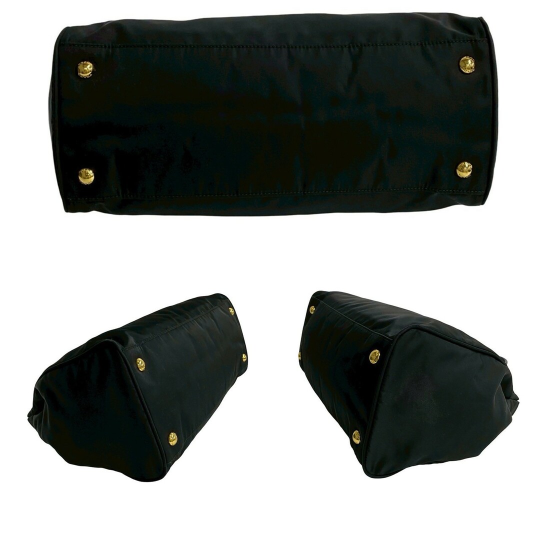 PRADA - 極 美品 PRADA プラダ 三角ロゴ ゴールド 金具 レザー PRADA - 極 美品 PRADA プラダ 三角ロゴ ゴールド 金具 レザー