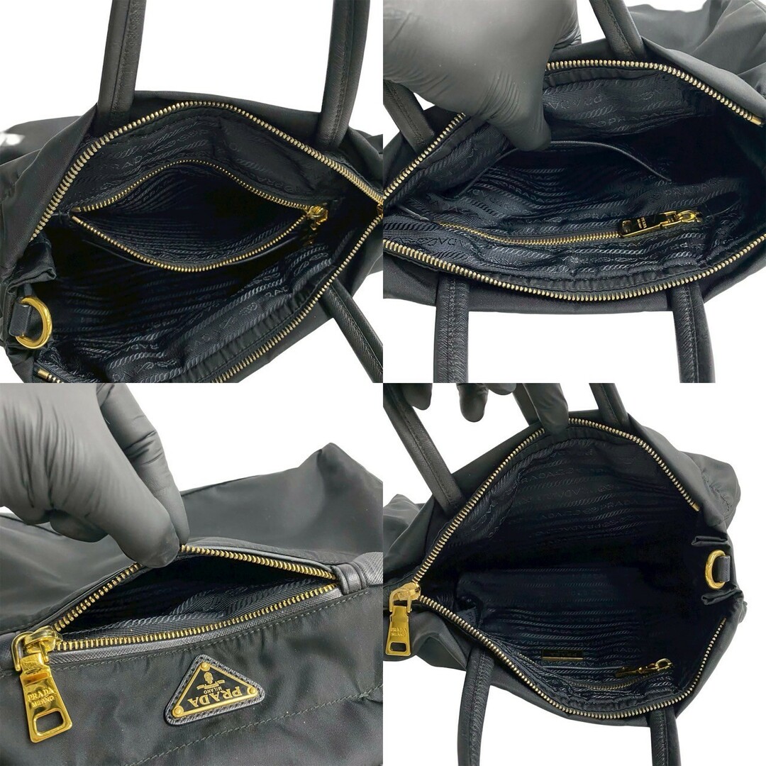PRADA - 極 美品 PRADA プラダ 三角ロゴ ゴールド 金具 レザー PRADA - 極 美品 PRADA プラダ 三角ロゴ ゴールド 金具 レザー