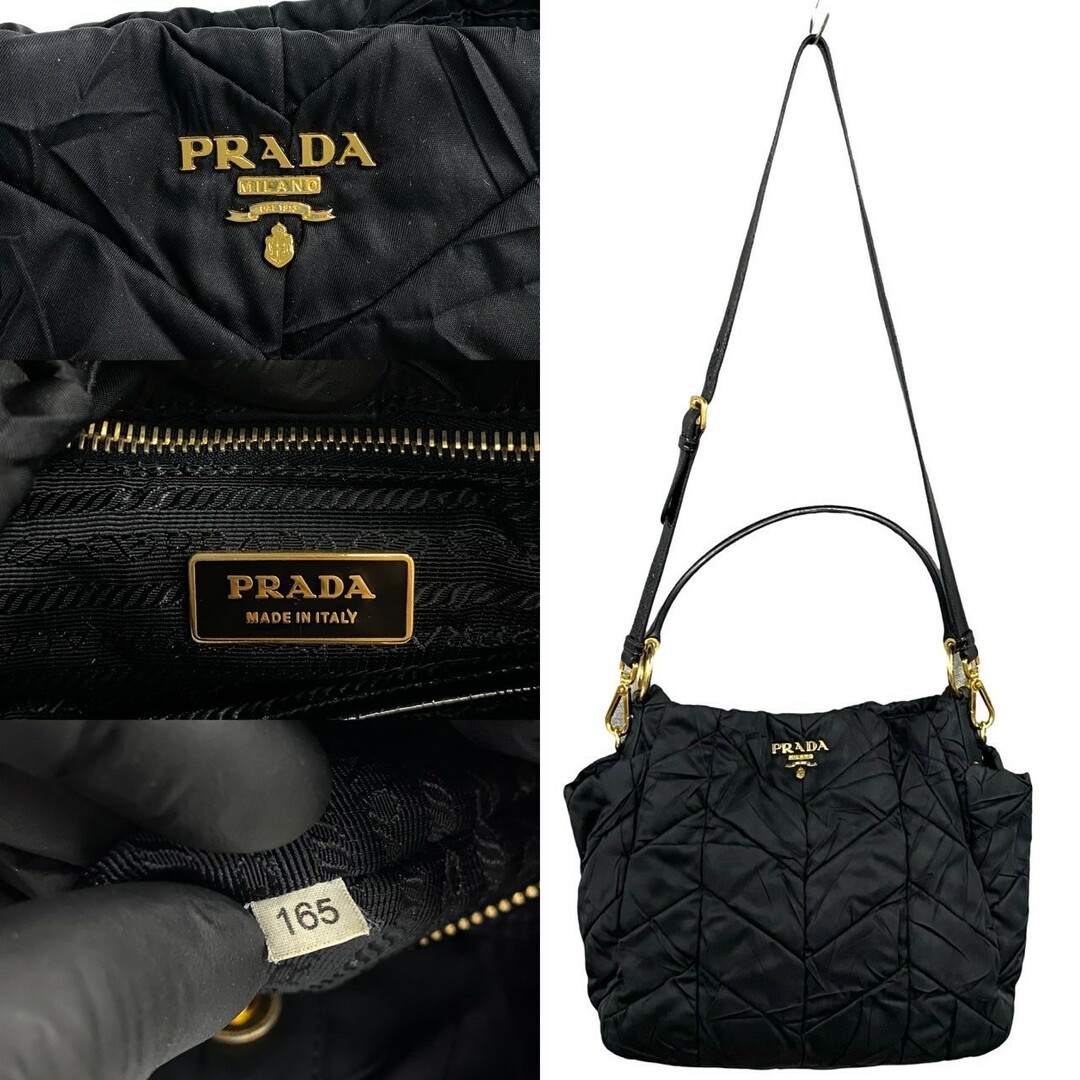 PRADA - 極 美品 PRADA プラダ 三角ロゴ ゴールド 金具 ナイロン PRADA - 極 美品 PRADA プラダ 三角ロゴ ゴールド 金具 ナイロン