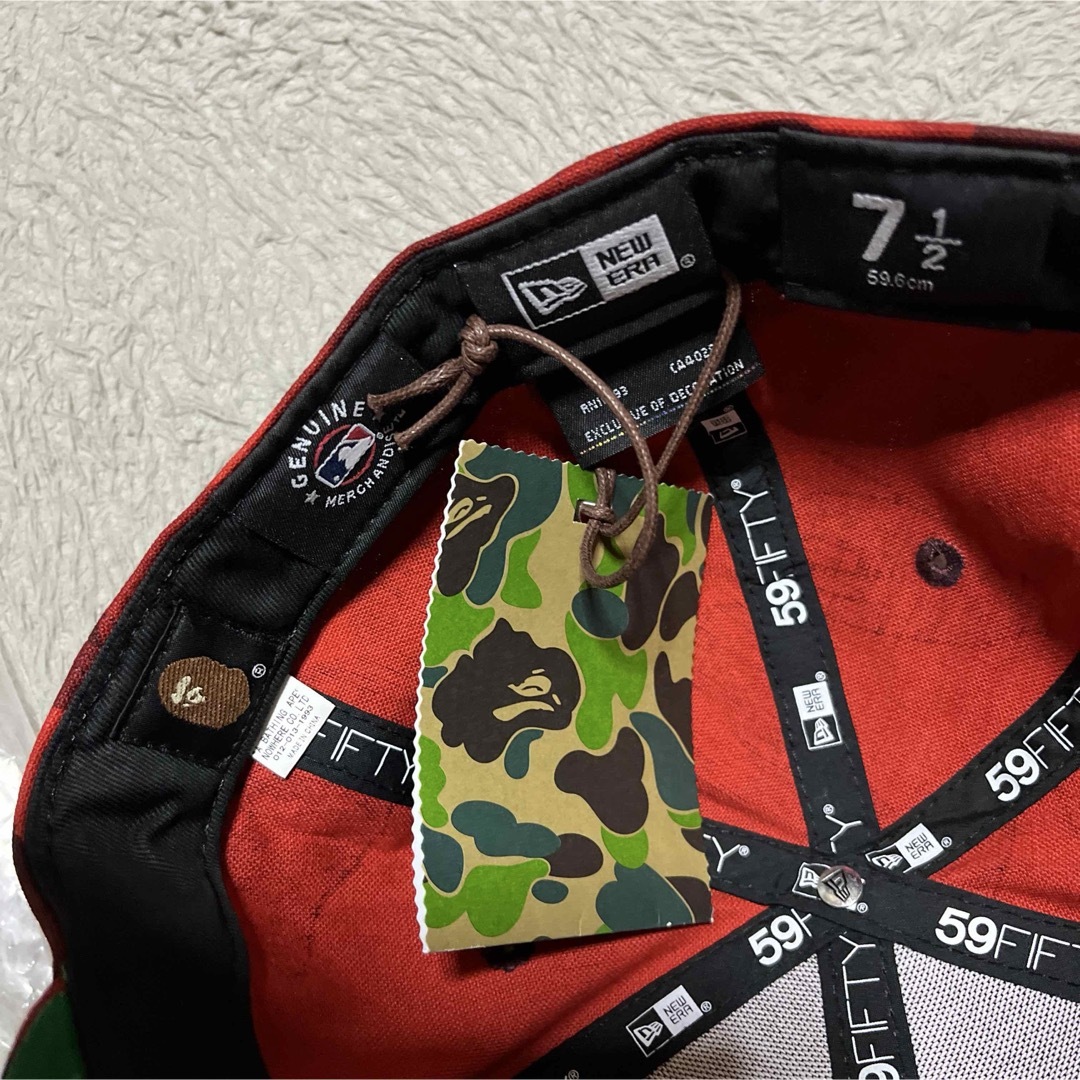 A BATHING APE - APE BAPE KAWS MLB ANGELS NEW ERA キャップの A BATHING APE - APE BAPE KAWS MLB ANGELS NEW ERA キャップの