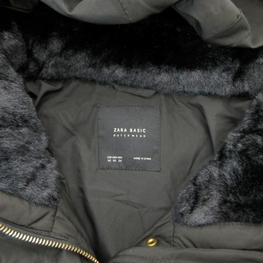 ZARA - ザラ ZARA ダウンコート ベルト付き フード XS 黒 ZARA - ザラ ZARA ダウンコート ベルト付き フード XS 黒