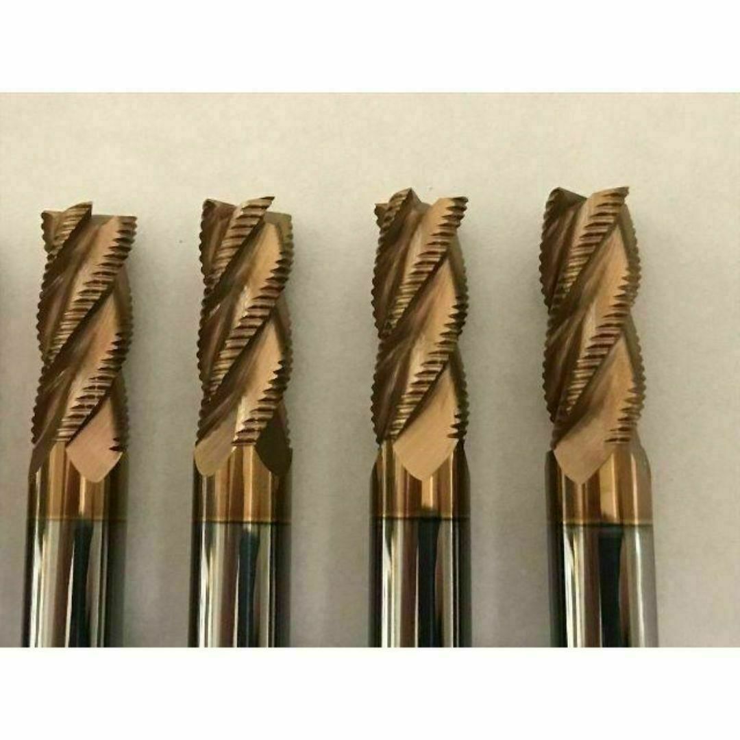 超硬 ラフィングエンドミル 4枚刃 10mm 5本 チタンコーティング 超硬 ラフィングエンドミル 4枚刃 10mm 5本 チタンコーティング