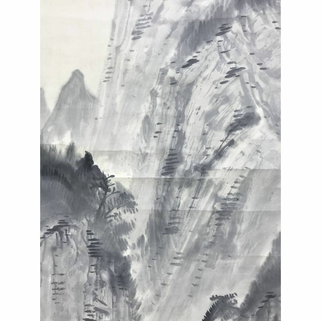真作/河村李軒/渓山水図/渓谷山水図/山水図/掛軸☆宝船☆AF-562 真作/河村李軒/渓山水図/渓谷山水図/山水図/掛軸☆宝船☆AF-562