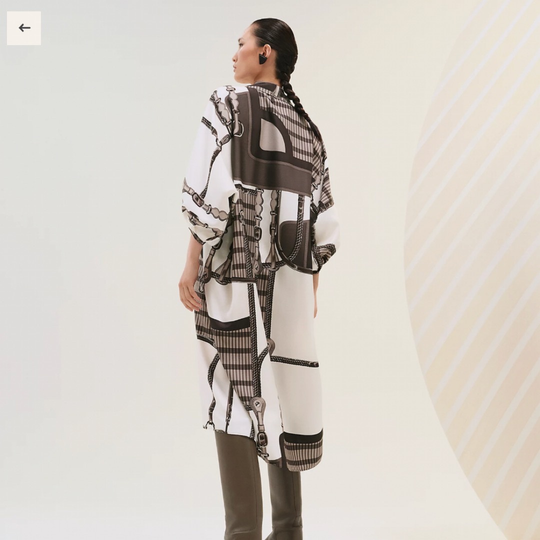 HERMES - 未使用品HERMES2025SSシルクカフタンワンピースシャツ HERMES - 未使用品HERMES2025SSシルクカフタンワンピースシャツ