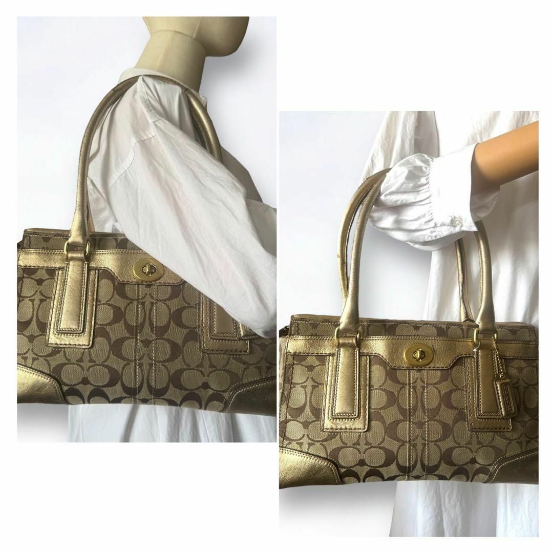 COACH - 人気 COACH コーチ シグネチャー ハンドバッグ COACH - 人気 COACH コーチ シグネチャー ハンドバッグ