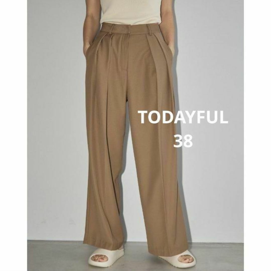 TODAYFUL - 美品 TODAYFUL Tuck Twill Trousers beige 38の通販 TODAYFUL - 美品 TODAYFUL Tuck Twill Trousers beige 38の通販