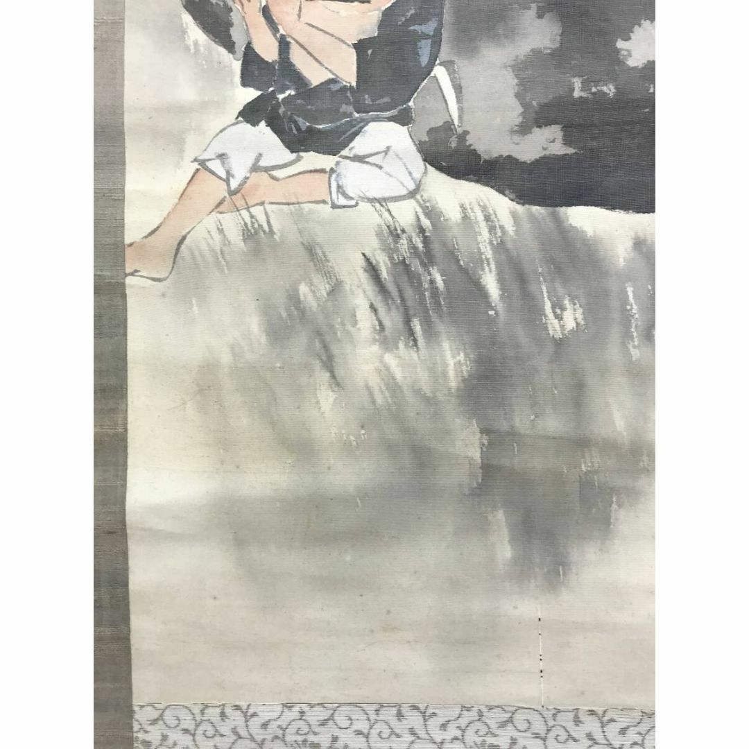 真作/蟻峯/牧童図/笛吹牧童図/牛人物図/掛軸☆宝船☆AF-566の 真作/蟻峯/牧童図/笛吹牧童図/牛人物図/掛軸☆宝船☆AF-566の