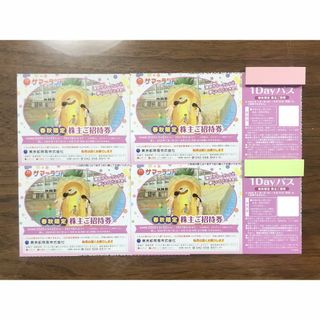 東京サマーランド 株主優待 春秋限定1Dayパス 4枚セット東京都競馬②(プール)