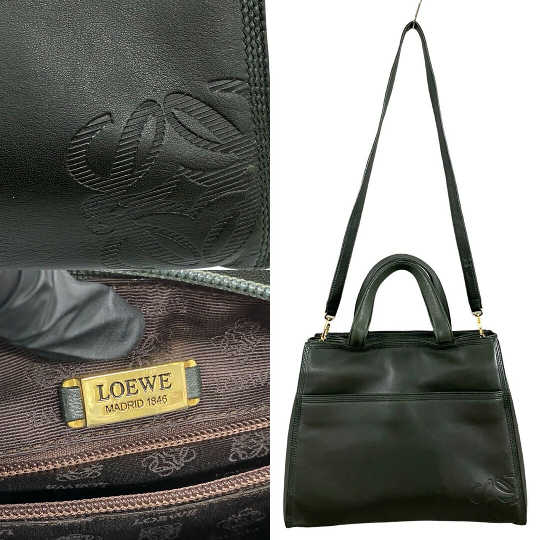 LOEWE - 極 美品 袋付 LOEWE ロエベ アナグラム ロゴ ナッパ LOEWE - 極 美品 袋付 LOEWE ロエベ アナグラム ロゴ ナッパ