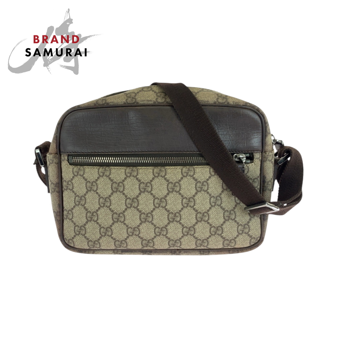 GUCCI - GUCCI グッチ ベージュ ブラウン シルバー金具 GG GUCCI - GUCCI グッチ ベージュ ブラウン シルバー金具 GG