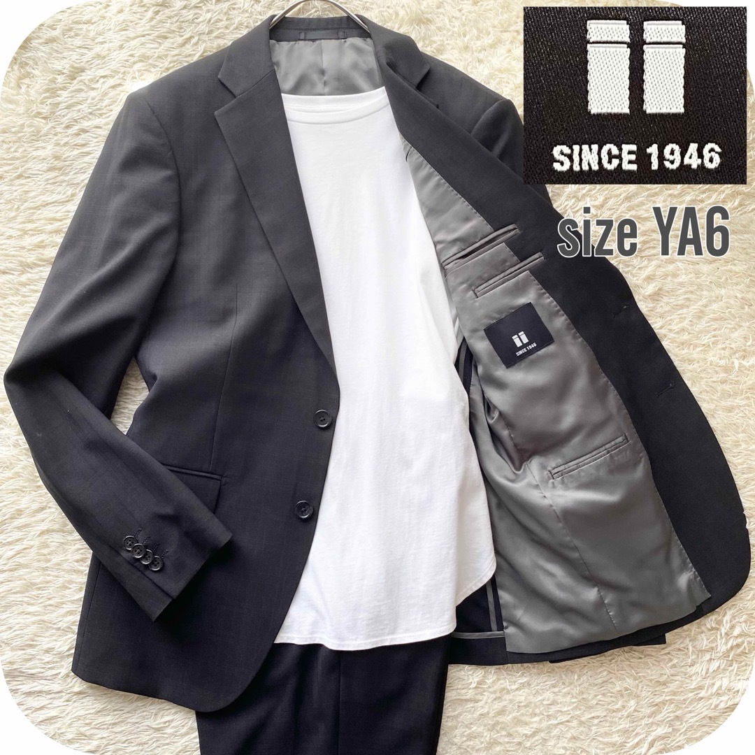 ii SINCE1946 2Bチェックシングルスーツ セットアップ YA6 黒の ii SINCE1946 2Bチェックシングルスーツ セットアップ YA6 黒の