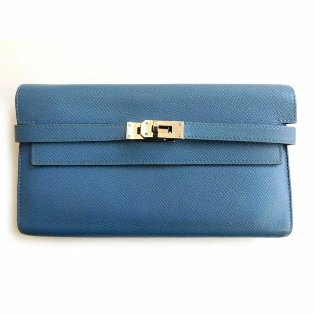 HERMES - エルメス ケリーウォレット ロング □ C刻印 セレスト HERMES - エルメス ケリーウォレット ロング □ C刻印 セレスト