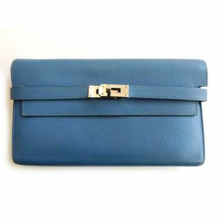 HERMES - エルメス ケリーウォレット ロング □ C刻印 セレスト HERMES - エルメス ケリーウォレット ロング □ C刻印 セレスト