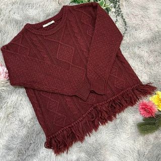 アーバンリサーチサニーレーベル(URBAN RESEARCH SONNY LABEL)の【URBAN RESEARCH】フリンジニット　セーター　(F) プルオーバー(ニット/セーター)