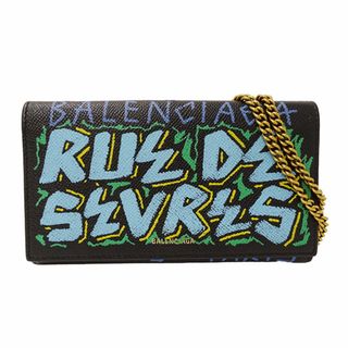 BALENCIAGA - 【美品】バレンシアガ 三つ折財布 ブラック クロコ BALENCIAGA - 【美品】バレンシアガ 三つ折財布 ブラック クロコ