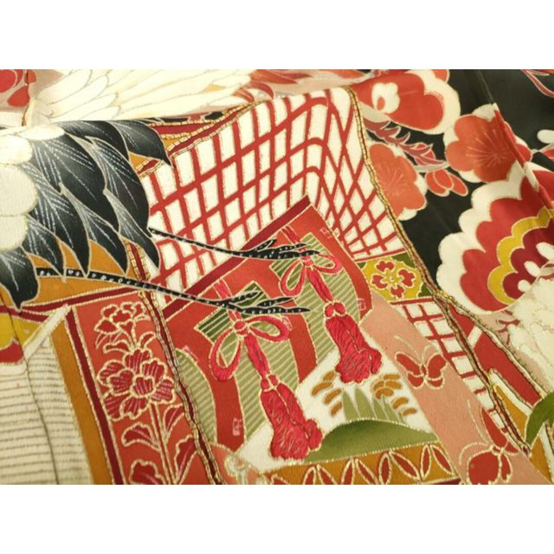平和屋本店□極上 アンティーク 大正ロマン 振袖 駒刺繍 御所車 平和屋本店□極上 アンティーク 大正ロマン 振袖 駒刺繍 御所車